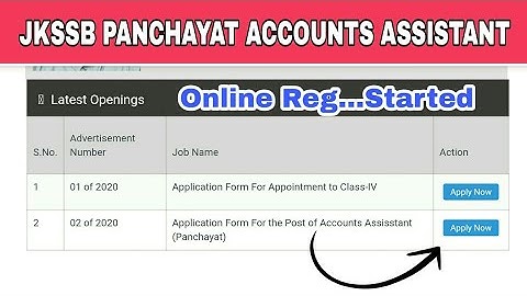 JKSSB PANCHAYAT ACCOUNTS ASSISTANT ONLINE REGESTRATION STARTED