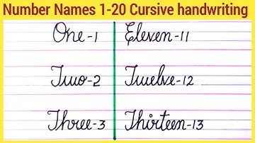 Number Names 1-20 in cursive handwriting | How to write number Names in cursive #jechuswriting
