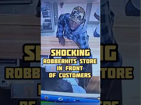 Shocking! Robber Hits Store in Front of Customers. #mma #kravmaga #martialarts #robbery #fyp #mma