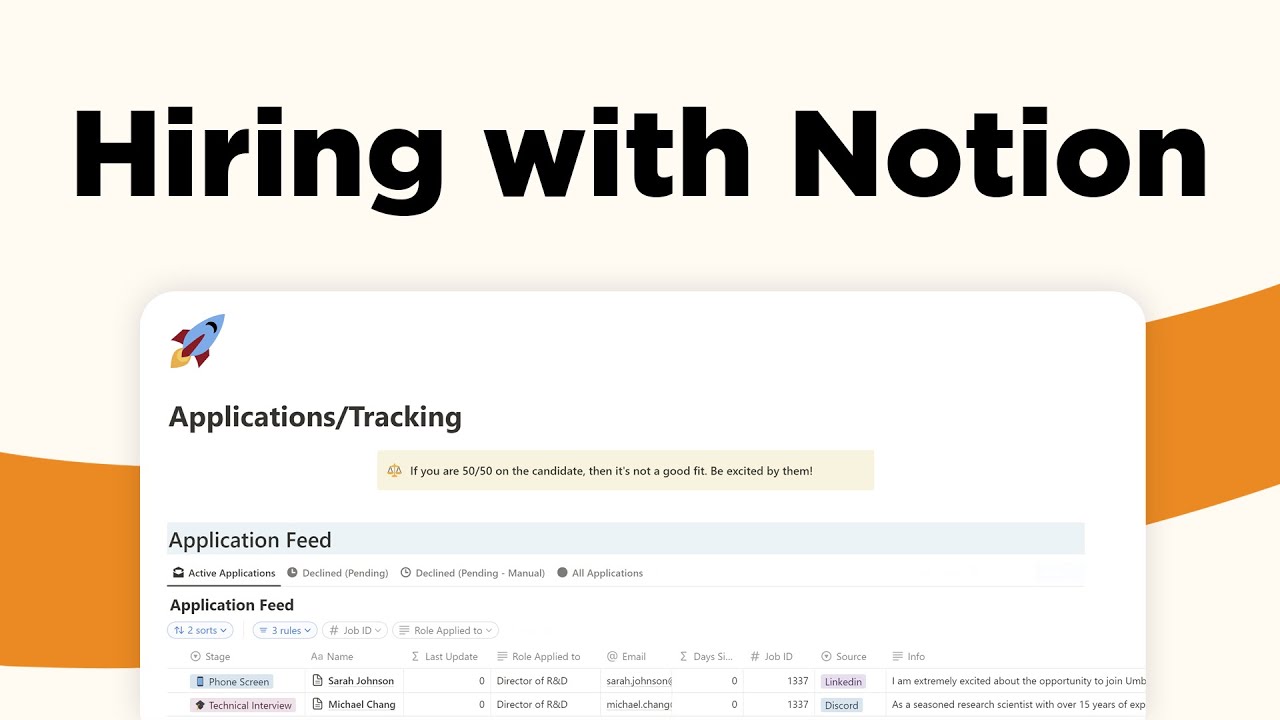 Notion as a Hiring Tool - Notion Hiring OS: Applicant Tracker System
