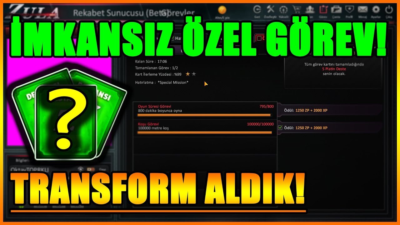 PLATİN DESTELİ ÖZEL GÖREV! DESTANSI TRANSFORM ÇIKARDIK ZULA
