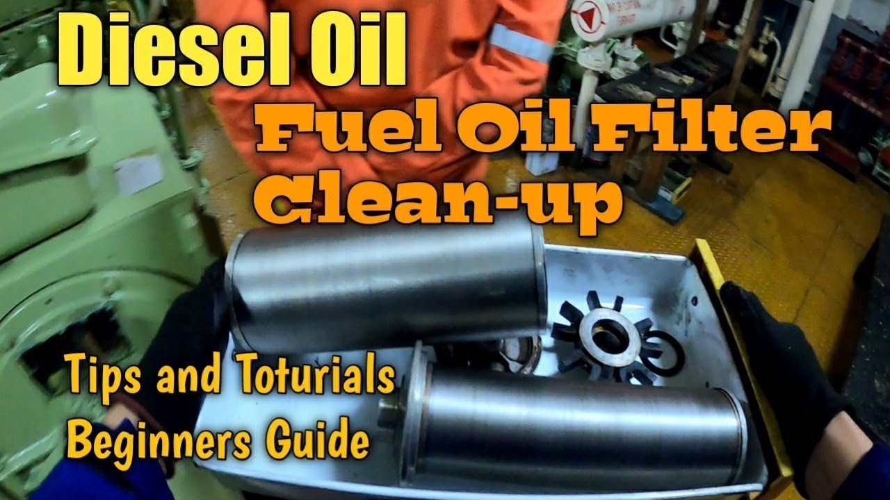 FUEL FILTER of Marine Diesel Engine Clean up by Compressed Air