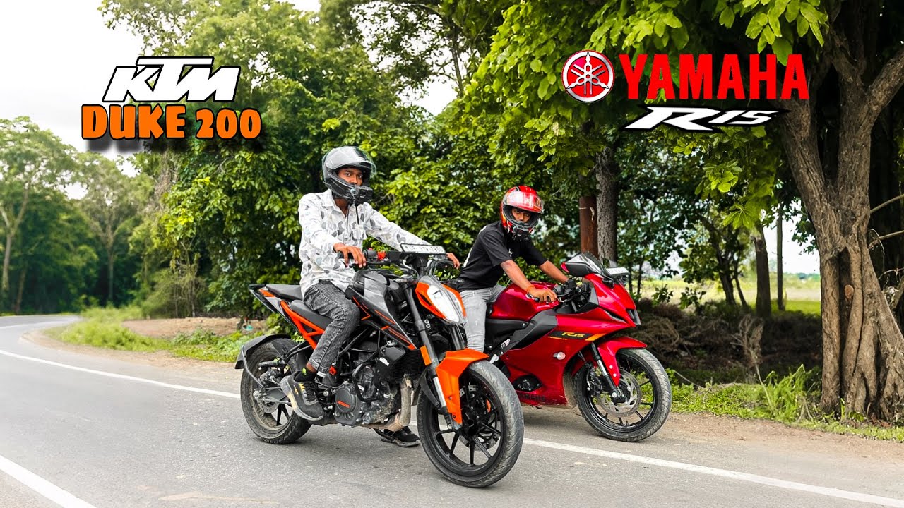 KTM DUKE 200 GEN 3 vs YAMAHA R15 V4 - YouTube