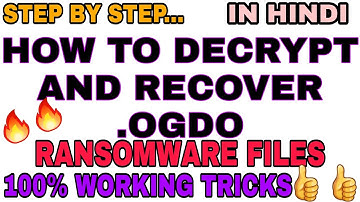 How To Decrypt And Recover OGDO Files 💥💥 || How To Recover .OGDO Ransomware Files || Worldeez Tech