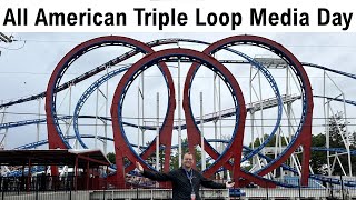 All American Triple Loop Media Day! | Indiana Beach New for 2024 Roller Coaster | 5/9/24 Vlog