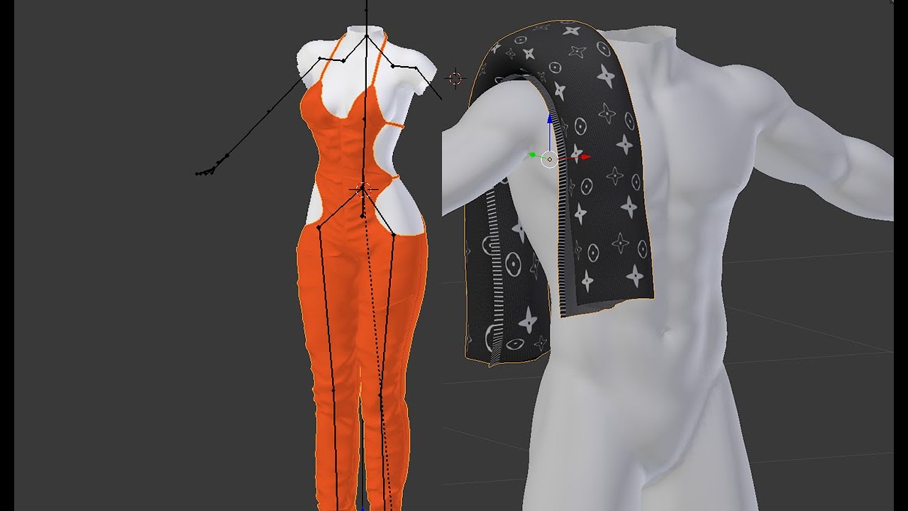 Mesh Fitting & Rigging differnet bodies & 1 RUG over shoulder