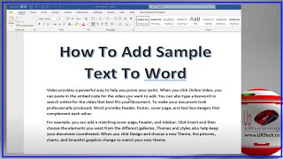 How To Add Sample Text To Word Or Powerpoint