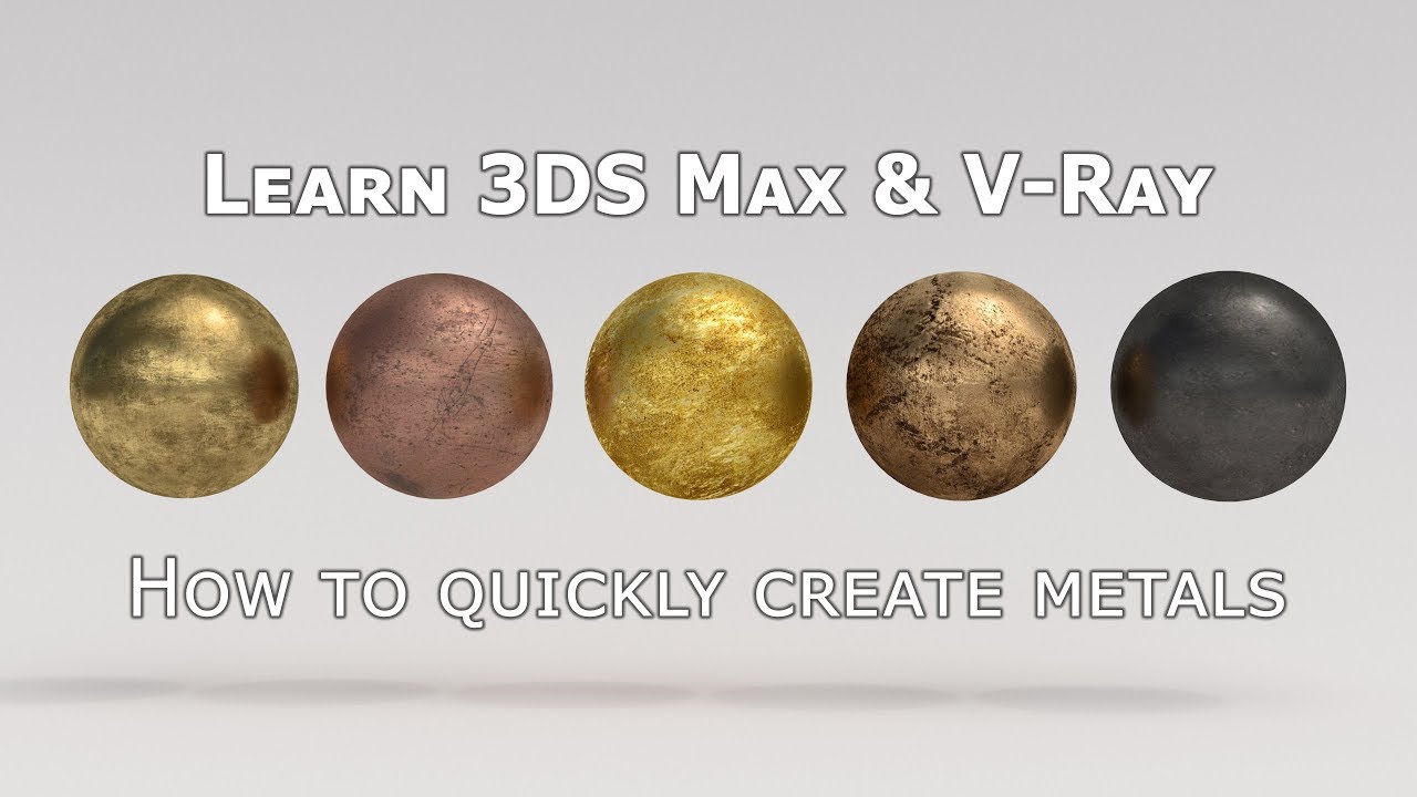 How to create old metal materials in VRay - brass, gold, bronze, blackened steel - YouTube