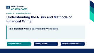 Full ACAMS CAMS Domain A: Understanding the Risks and Methods of Financial Crime Explained Guide