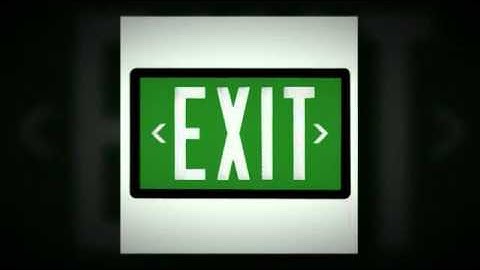 battery exit sign