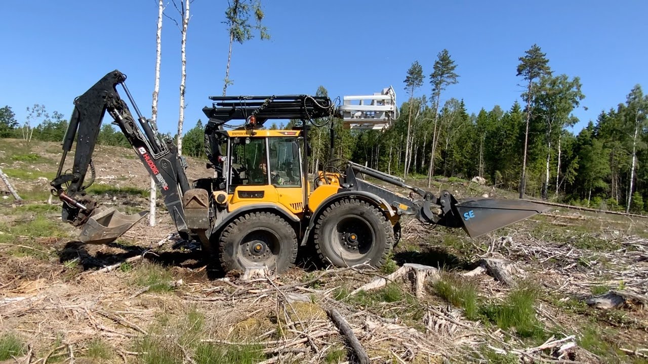 Köp Grävlastare Huddig 1260C Cable tiltrotator + 2 skopor på Klaravik