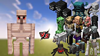 Epic Minecraft Battle:late game golem vs all mobs fight#minecraft #gaming #viral