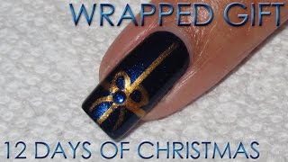 Wrapped Gift 12 Days Of Christmas Nail Art Diy Tutorial