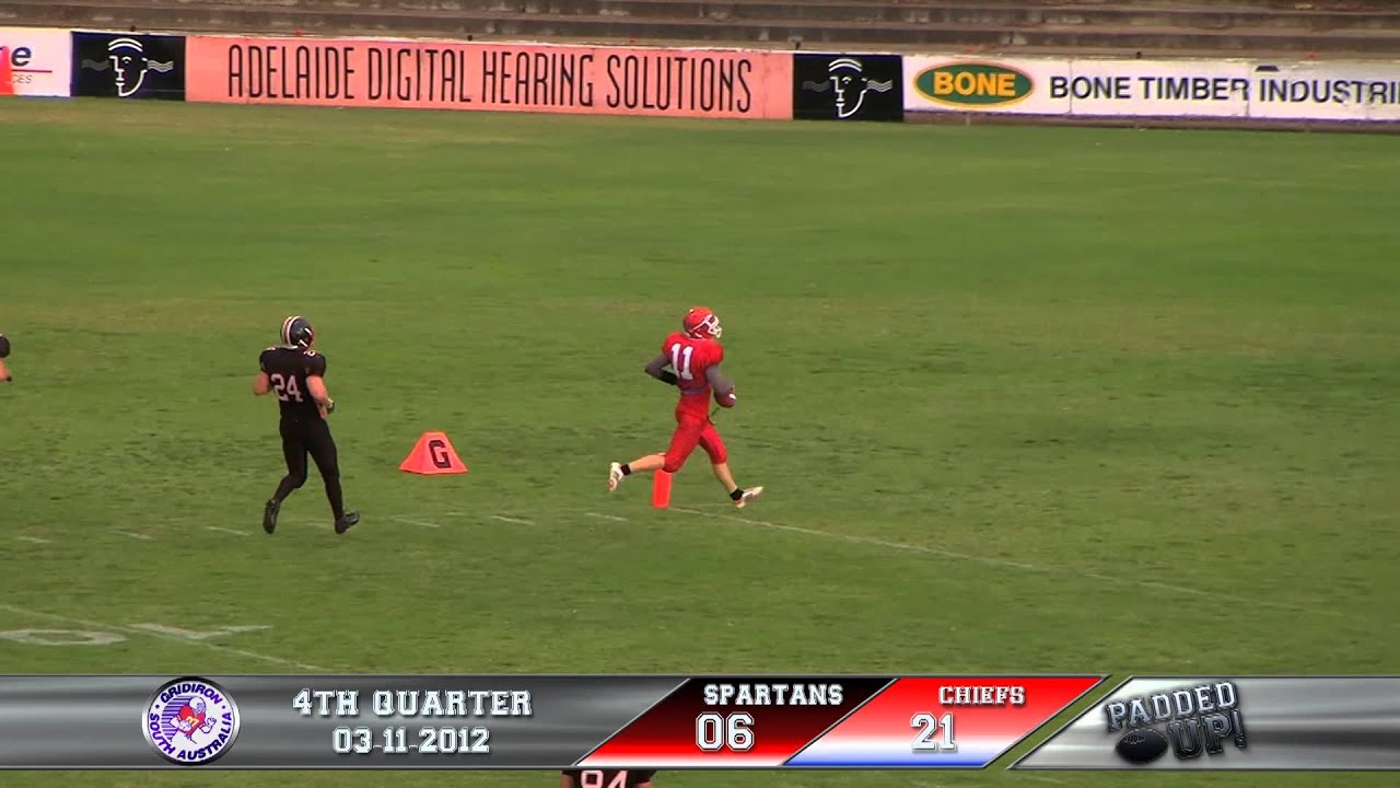 Port Adelaide Spartans Vs South City Chiefs - CH 4th Q 2nd and 10 39yd QB TD run