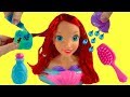 Ariel the little mermaid hair styling head bath time color change