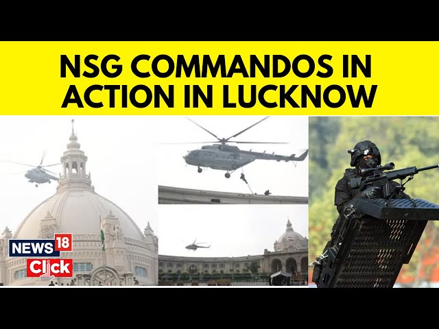 Lucknow News Today | NSG Commando Conducts Mock Drill Over Lucknow Assembly By Helicopter | N18V class=