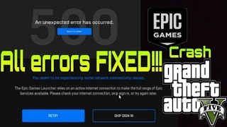 How to fix Epic games launcher crash and error 500 || GTA 5 for free || Epic games launcher crash ||