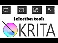 Magnetic selection tool, colour selection tool, bezier selection tool in krita