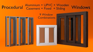 Blender Geometry Nodes | Procedural Casement windows | Fixed windows | ArchViz