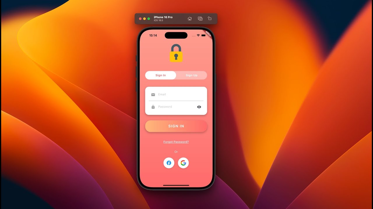 [Flutter][P001] Login Page Design with Gradient Background & Social Login