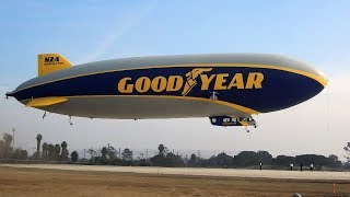 Goodyear Blimp Wingfoot Two Departing Carson Blimp Base Zeppelin Airship