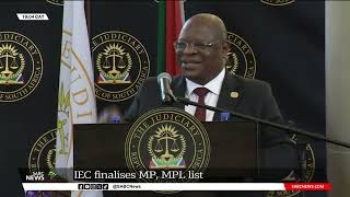 IEC finalises MP, MPL list and hands it over to the Chief Justice Raymond Zondo