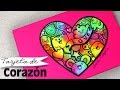 HAZ UN CORAZON SUPER COLORIDO - Tarjeta de Amor  - DOODLE  NEON - VANE COOPER