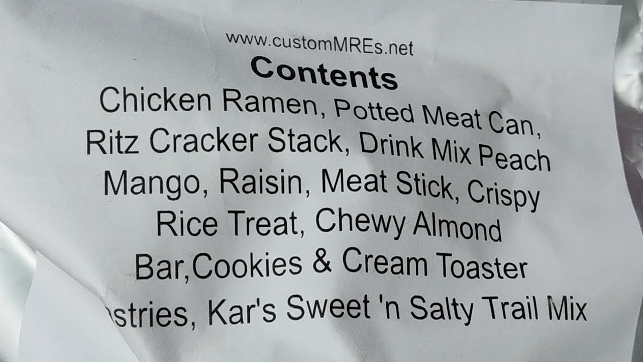 Live Ration Review -- 2021(or 22) CustomMREs Civilian Ration Chicken ...