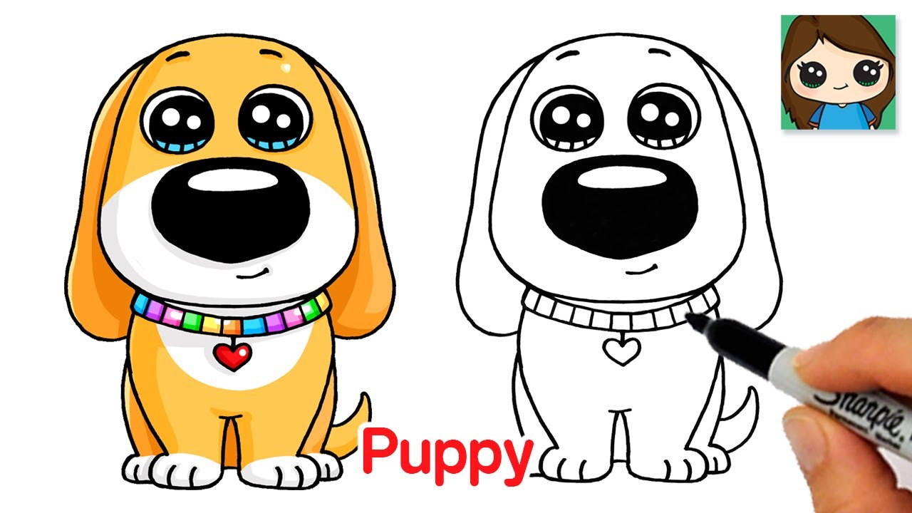 How to Draw a Puppy Dog EASY Cute - YouTube