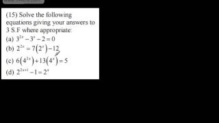 Core 2 - Exponentials and Logaritms 4 - Quadratic Exponential Equations simplifying and evaluating A