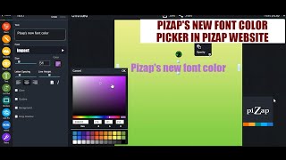 piZap's Quick Photo Editing Tutorial:Pizap's New Font Color Picker in piZap website screenshot 3