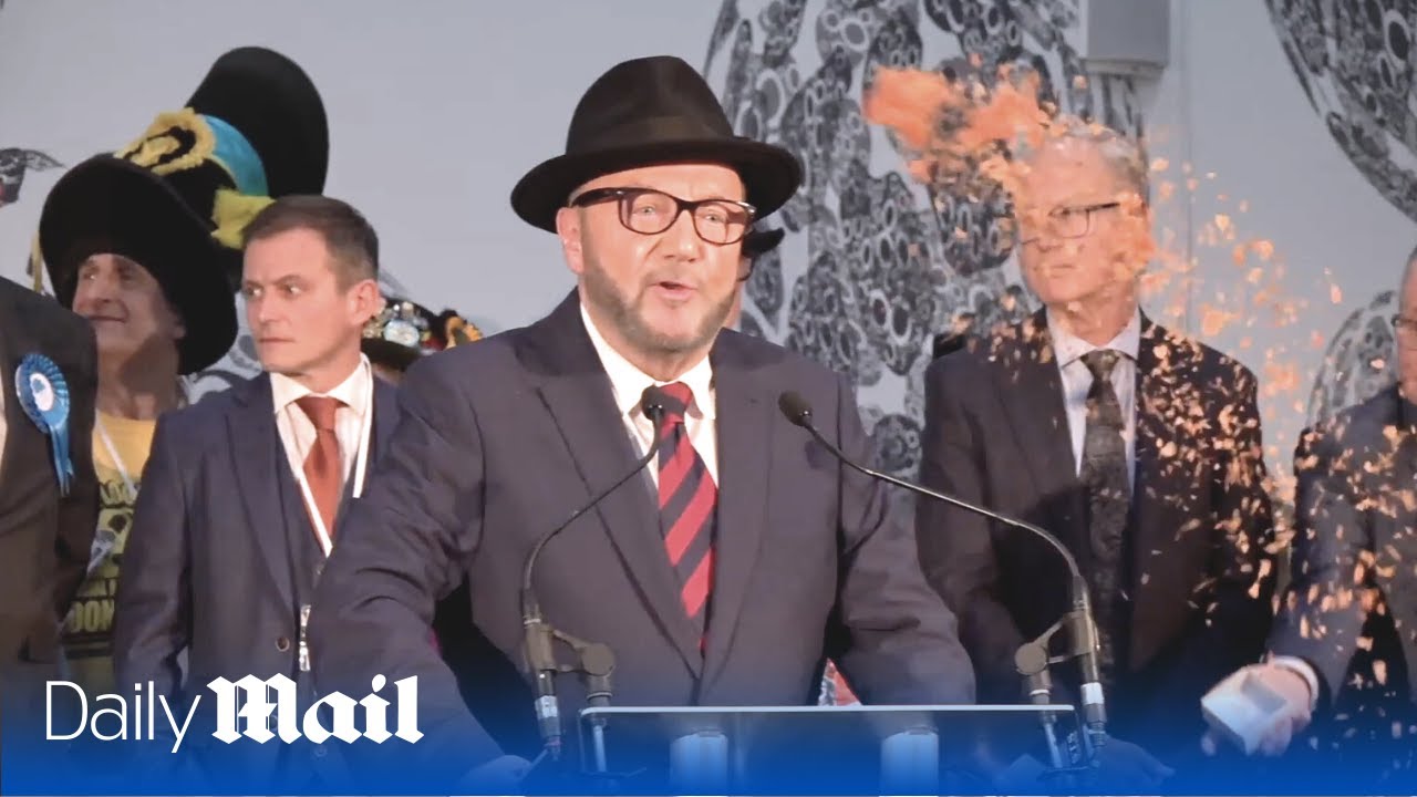 George Galloway heckled by climate protestor during Rochdale by-election winning speech
