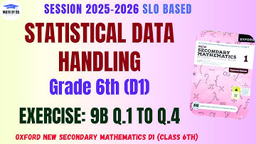 Exercise 9B Questions 1 to 4 | Statistical Data Handling | Class 6 Maths D1