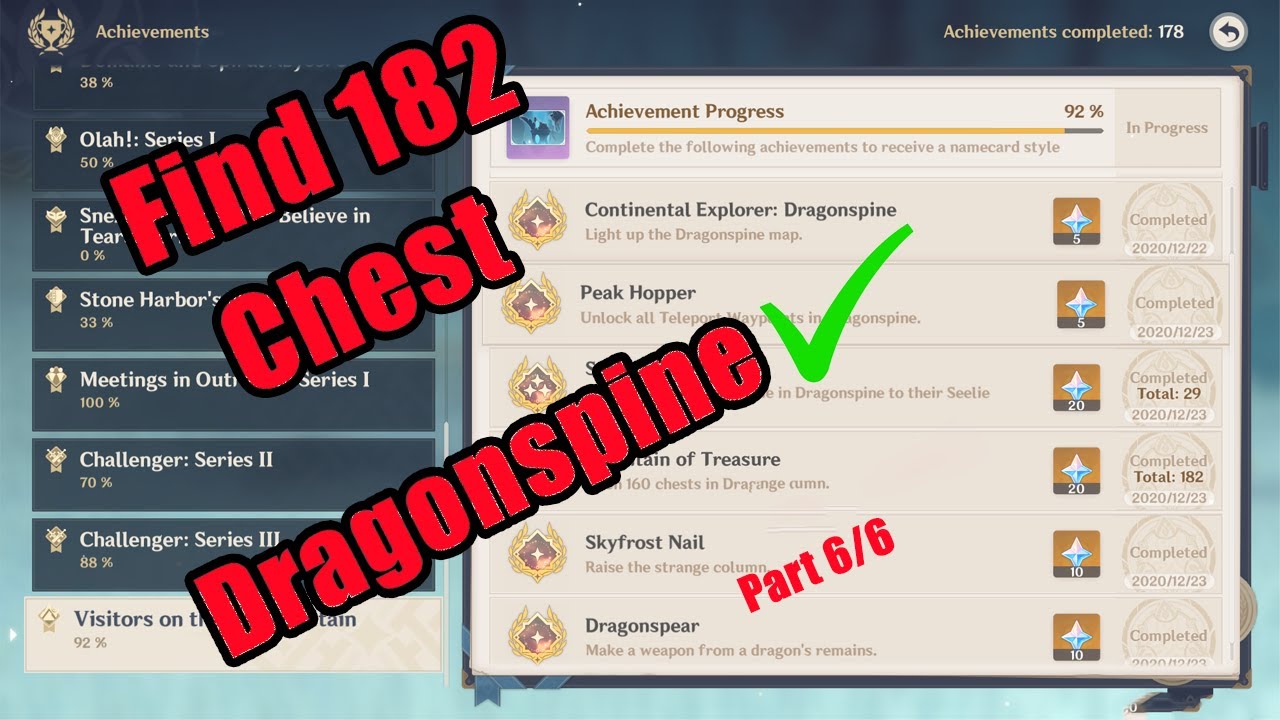 Find 182 Chest in DragonSpine(Part 6.) Find Missing Crimson Agate