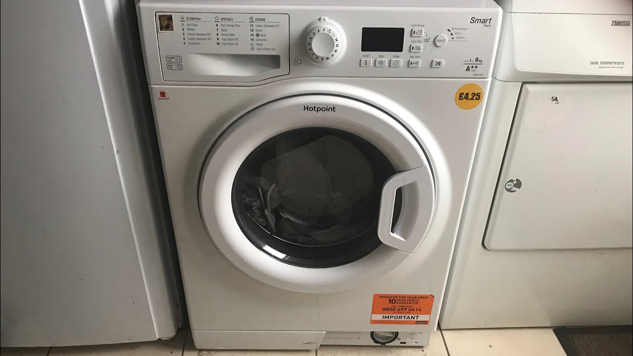 Hotpoint Smart Tech WMFUG942 9kg Auto clean cycle YouTube