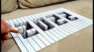 2022 3D Çizimi 3 Boyutlu Çizimler Kolay 3D Çizimler Kareli Kağıt Çizimleri