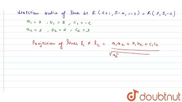 Projection of a line segment joining points (-1, 0, 3) and (2, 5, 1) on\nthe line whose directio...