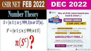 #csirnet #mathematics FEB 2022 | Number Theory | number of elements in S^c
