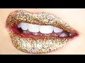 3d gold glitter lips tutorial