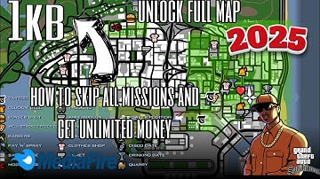 How to skip all missions and get unlimited money on GTA San Andreas android | How to unlock full map