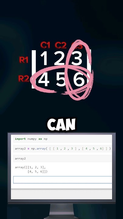 1D & 2D Array in 59s | NumPy python basics. - YouTube