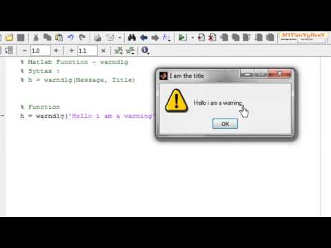 Matlab GUI Function - Warning Dialog-warndlg( )