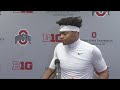 Quarterback Justin Fields speaks after Buckeyes defeat Northwestern 52-3