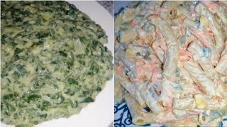 Macaroni salad |Creamy spinach|Mzansi way