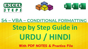 54 – Excel VBA Code to Apply Conditional Formatting | Excel Automation | #excelsteps