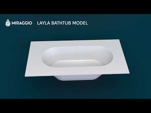 Ванна из искусственного камня Miraggio Layla 240x140 69125670 белая матовая, видео 1