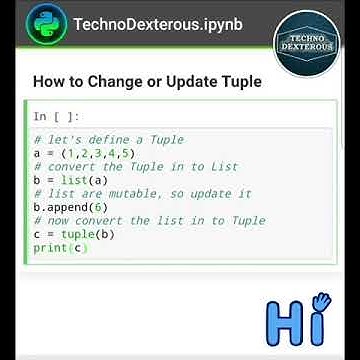 How to update or change Tuple #python #TechnoDexterous #tuple #list # ...