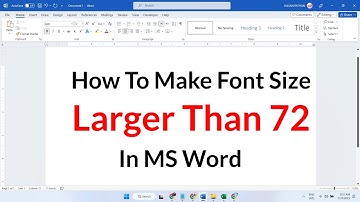 How to make font size larger than 72 in MS Word