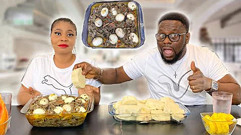 Nigerian Family Youtubers | Nigeria Food Mukbang| EGGPLANT SAUCE & YAM #WITHUS