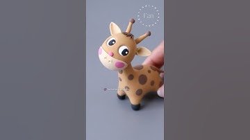 how to make a giraffe figures with air dry foam clay craft art Fondant tutorial #clay